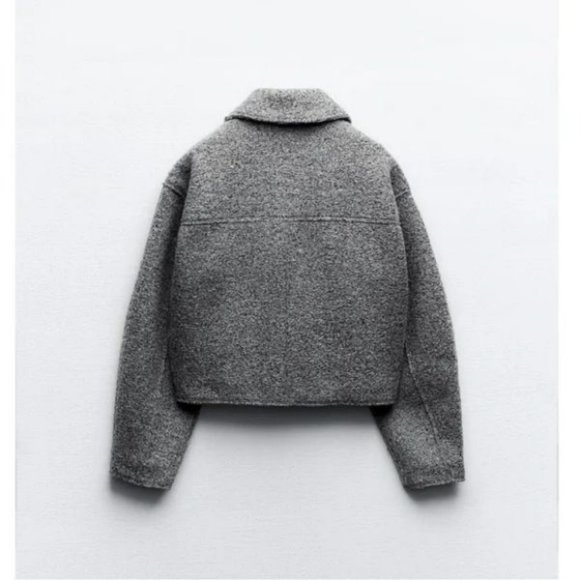 ZARA CROPPED BOUCLE JACKET - Picture 6 of 7